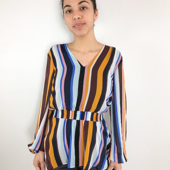 JUST FEMALE Romain chiffon striped blouse - Picture 4 of 13